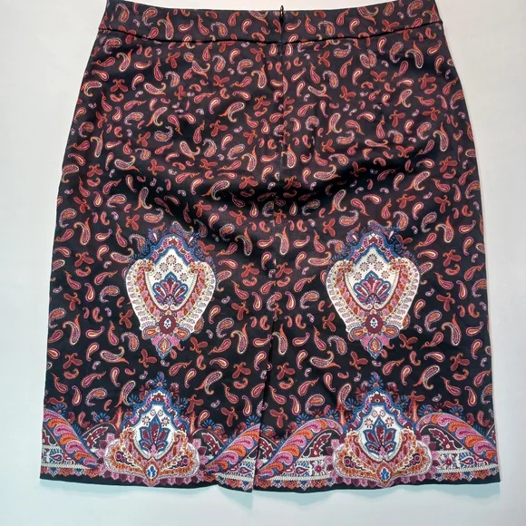 J. Crew Black and Red Paisley Pencil Skirt - Picture 3 of 6